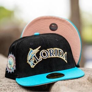 Corduroy Miami Marlins Fitted Hat 7 1/4